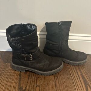 Black Ankle Boots with Buckle - Size 7
